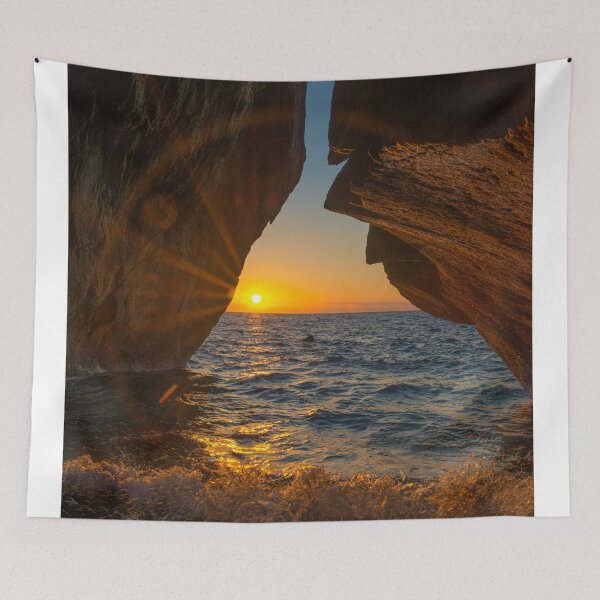 Item preview, Sunset out of the cave at Trefor designed and sold by LluniauDafyddEm.