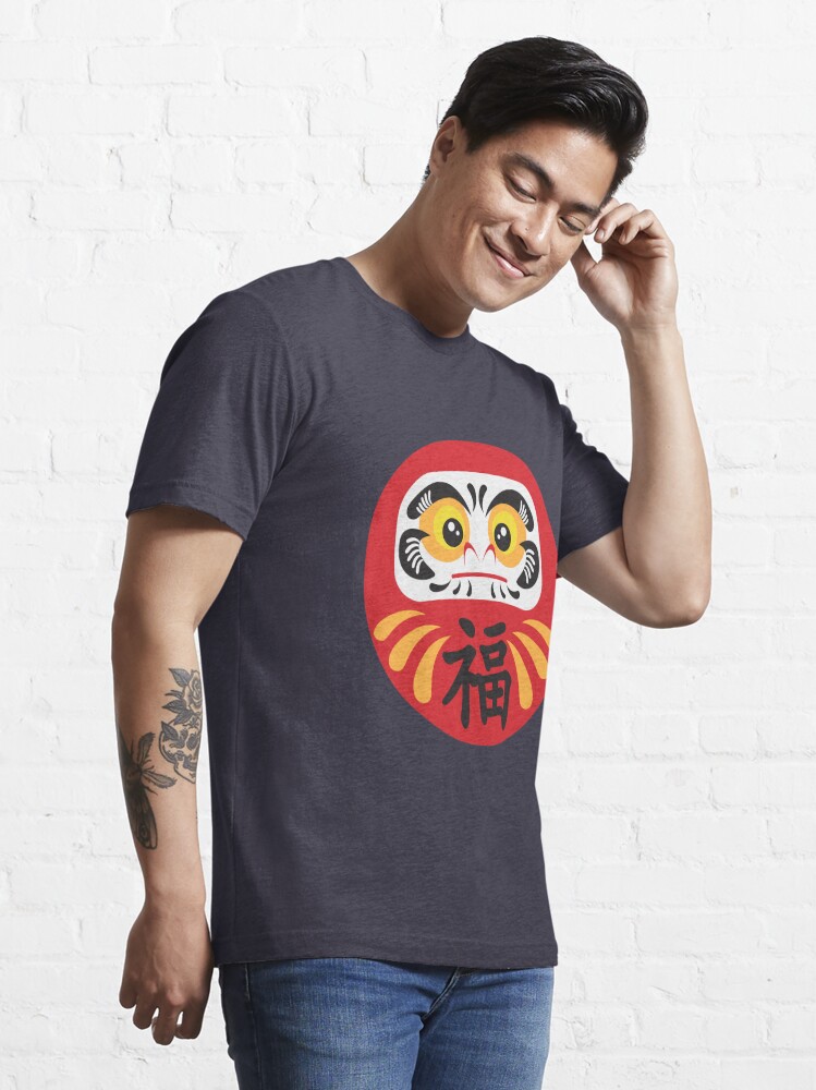 Japanese Daruma Doll Painted T-Shirt L / Black