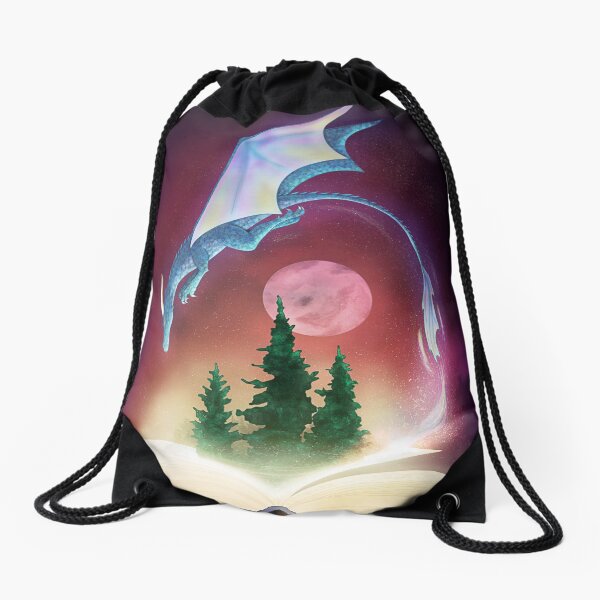 Magic fantasy book Drawstring Bag