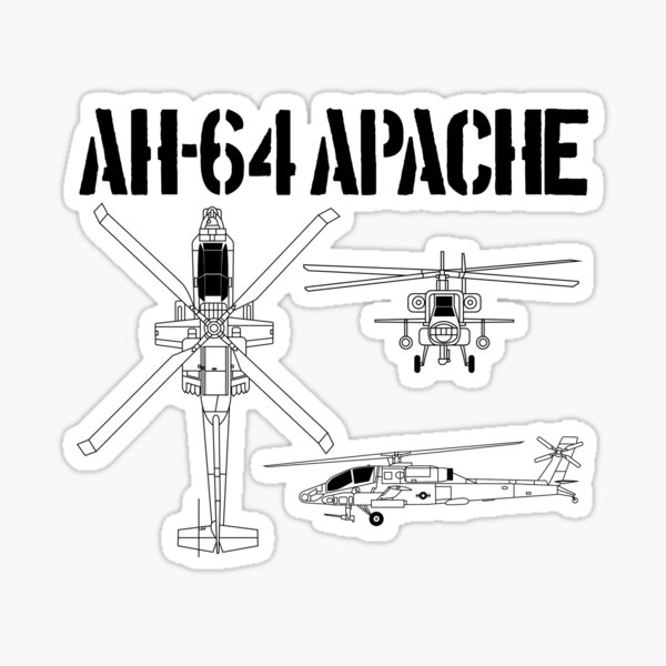 Vista previa del artículo con la obra «AH64 Apache Schematic Military Attack Helicopter Apache Gear», diseñado y vendido por DynamicDesign.