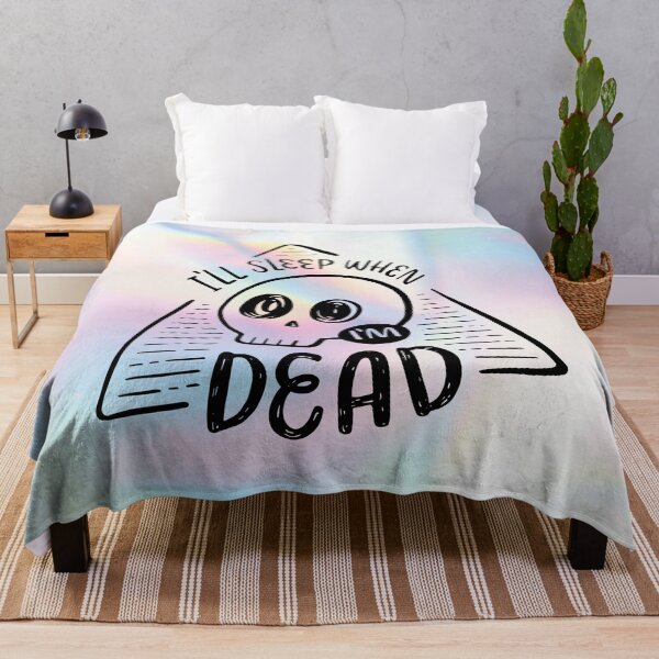 Item preview, I'll Sleep When I'm Dead Holo Skull Skeleton designed and sold by awkward-owl.