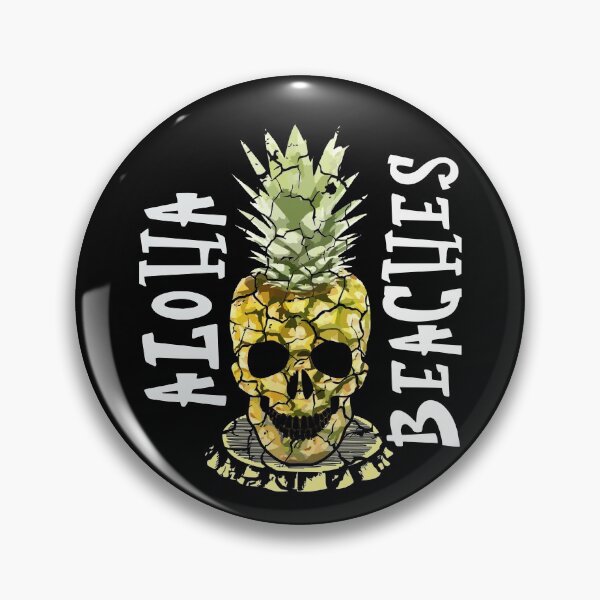Item preview, Aloha Beaches Hawaiian Pineapple Skull  designed and sold by Mrpotts73.