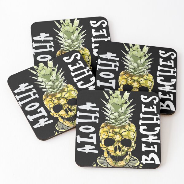 Item preview, Aloha Beaches Hawaiian Pineapple Skull  designed and sold by Mrpotts73.