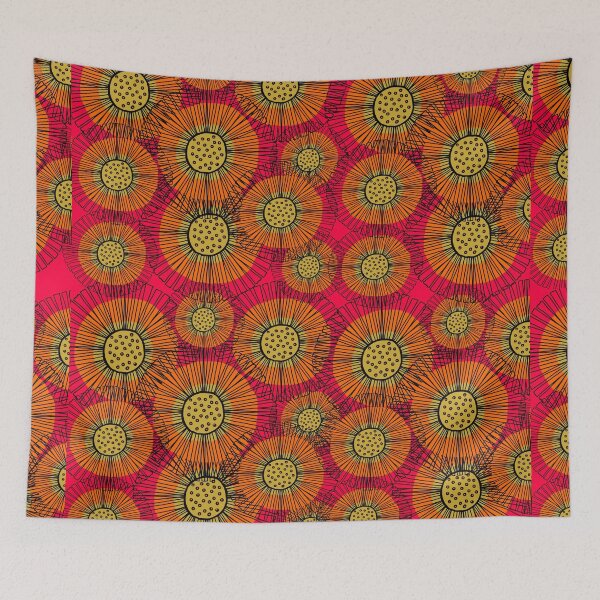 Item preview, Hot Pink and Orange Floral Pattern designed and sold by Playful Pixel Designs.