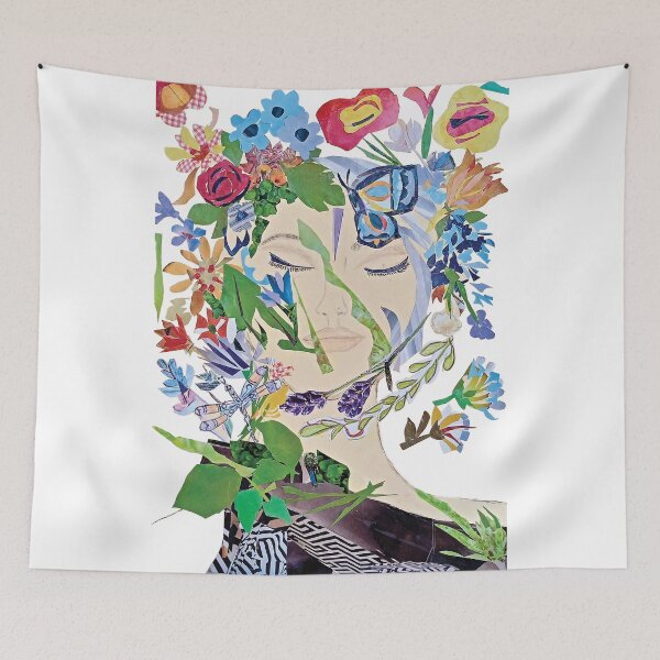 Item preview, Flowery face. Collage Art designed and sold by Galeria-S.