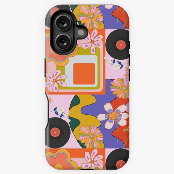 Aperçu de l'œuvre Flower Power Motif rétro hippie groovy créée et vendue par Saffron-Bumble.