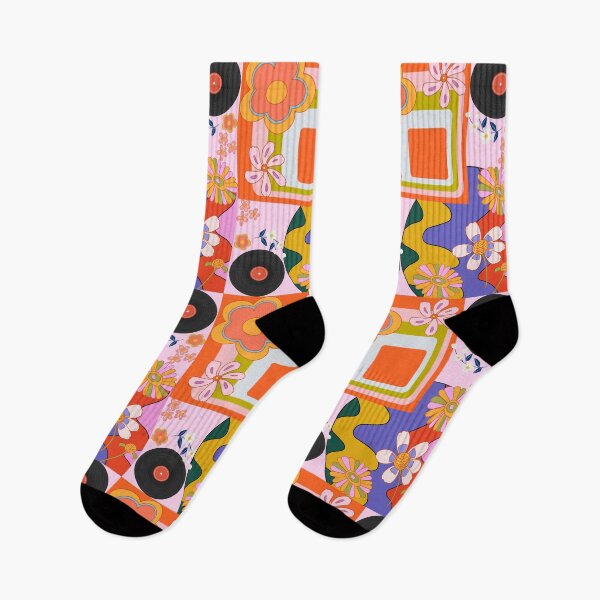 Item preview, Flower Power Groovy Hippy Retro Pattern designed and sold by Saffron-Bumble.