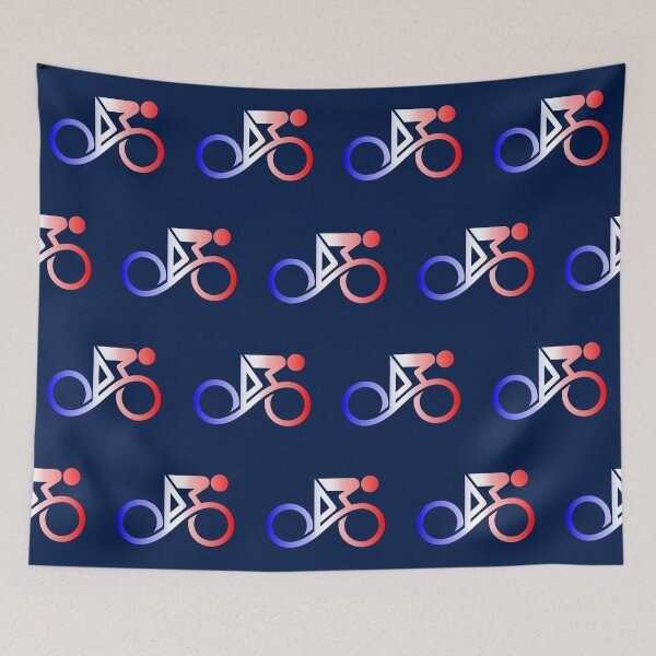 Item preview, Abstract Cyclist Line Art Infinity France designed and sold by RabeDesigns.