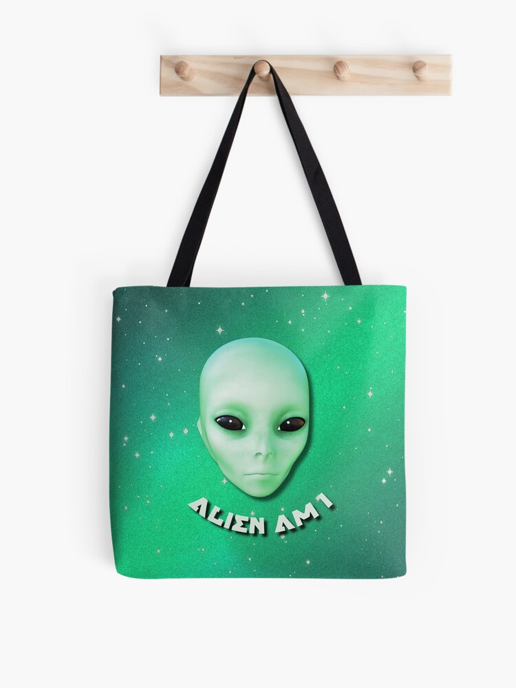 Alien Am I Green Funny Alien Face With Black Eyes Alien Am I Green Funny Alien Face With Black Eyes