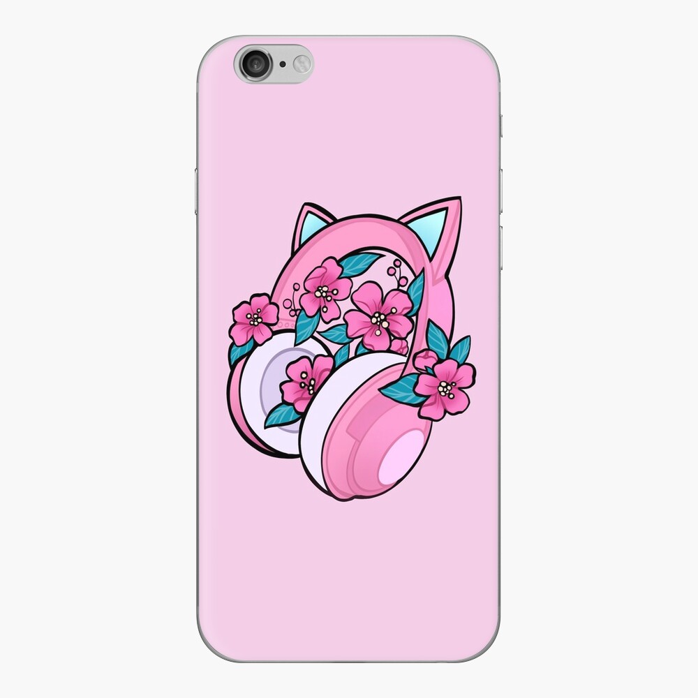 Kawaii Kitty Headset iPad Case & Skin by Merih