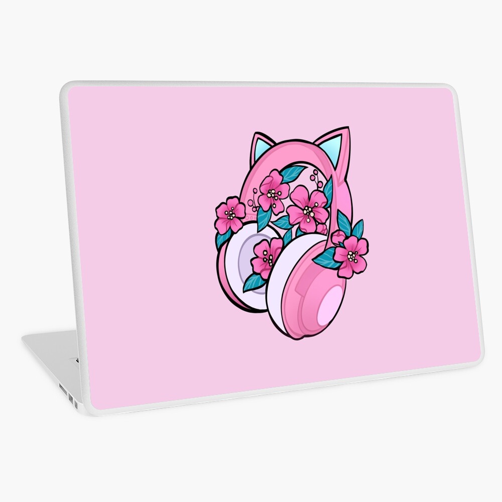 Kawaii Kitty Headset iPad Case & Skin by Merih