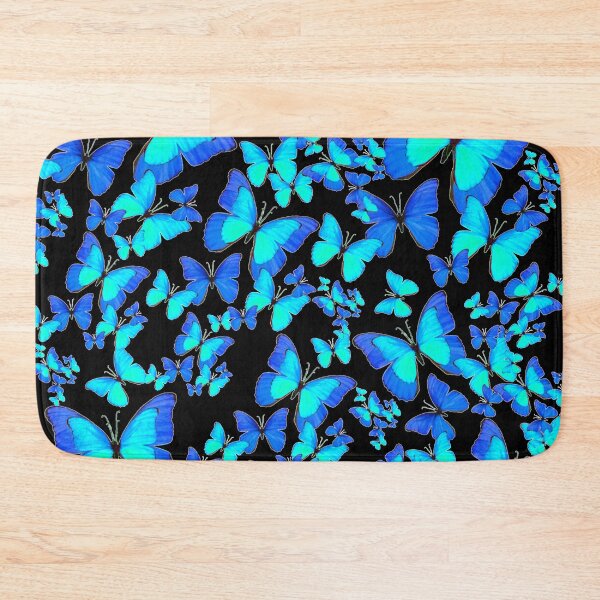 Item preview, BLUE BUTTERFLY PATTERNS  ABSTRACT BLACK ART designed and sold by sharlesart.