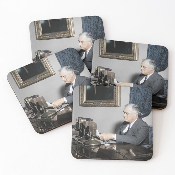 Item preview, President Roosevelt During A Radio Address - 1937 - Colorized designed and sold by warishellstore.
