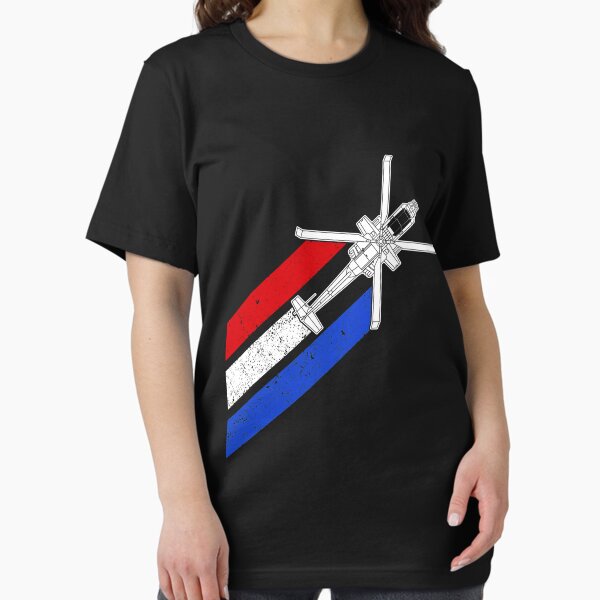 Vista previa del artículo con la obra «AH64 Apache Helicopter Red White Blue Contrails Apache Gear», diseñado y vendido por DynamicDesign.