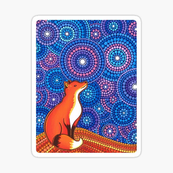 Star Gazing Fox Sticker