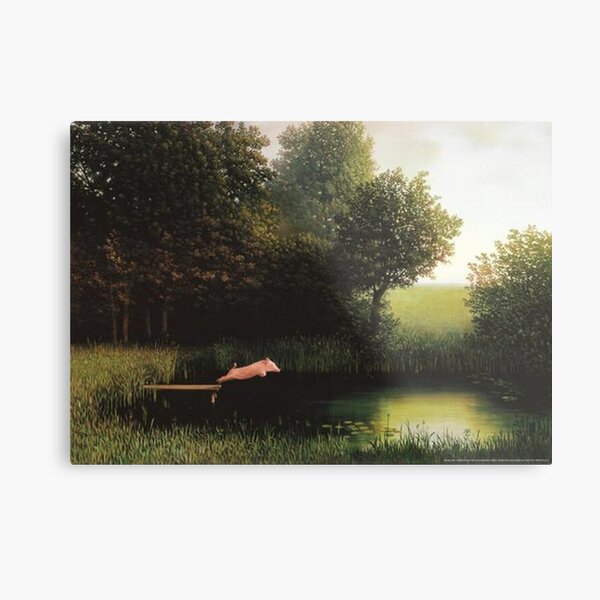 Kohler Pig Jump To Water Metal Print
