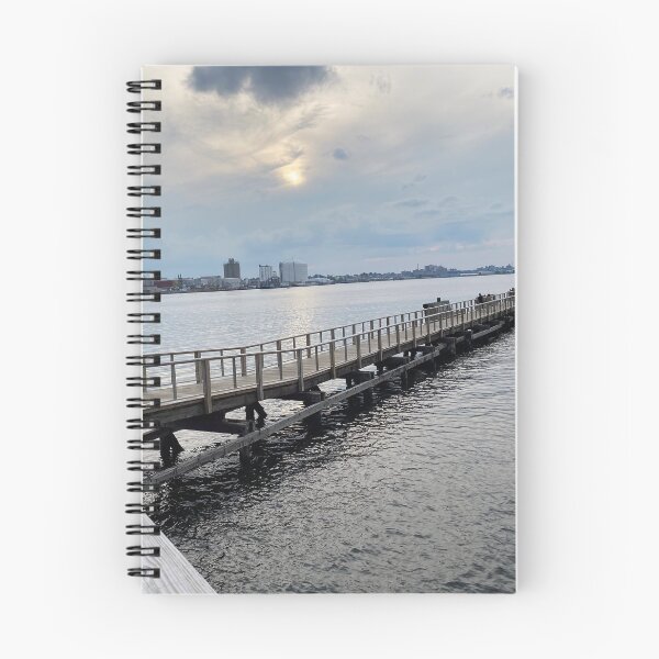 Item preview, Sunset over bay with dock overlooking Providence designed and sold by SchooledDesigns.