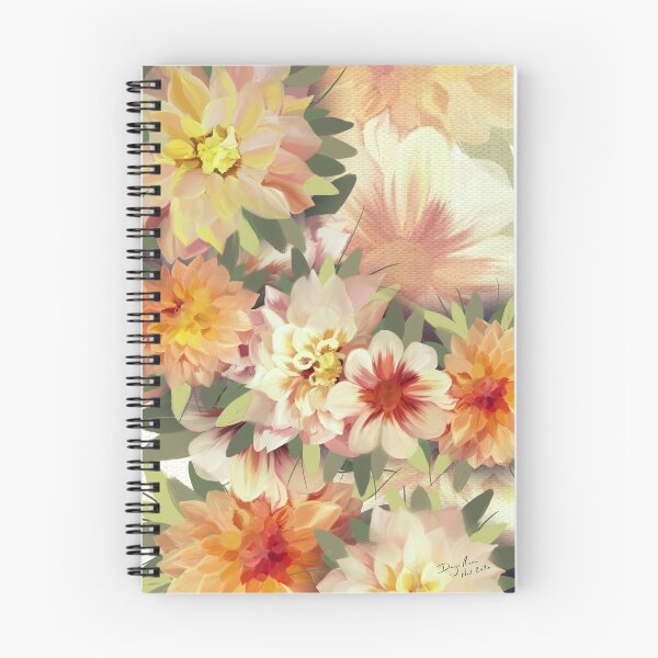 Item preview, Retro autumnal flower heads designed and sold by Daizi Rae.