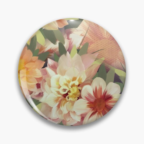 Item preview, Retro autumnal flower heads designed and sold by Daizi Rae.