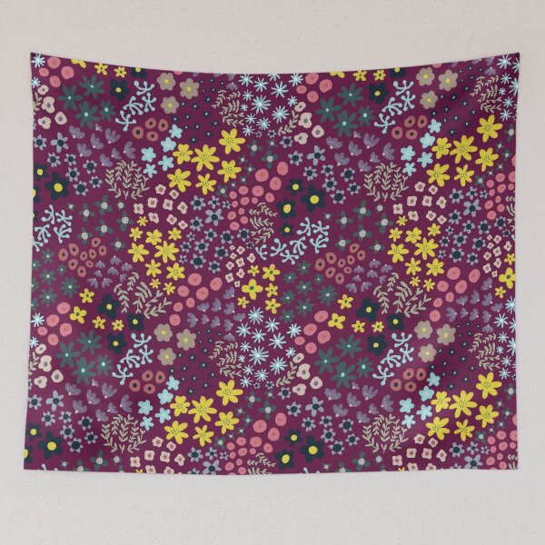 Item preview, Wildflower meadow burgundy  designed and sold by Kamaloca.
