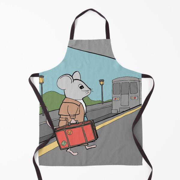 Aperçu de l'œuvre Souris de voyage avec valise à la gare créée et vendue par Otter-Grotto.