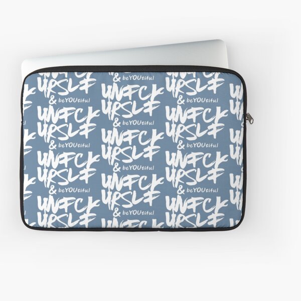 UNFCK URSLF & BeYOUtiful Scratchy Font (White) Laptop Sleeve