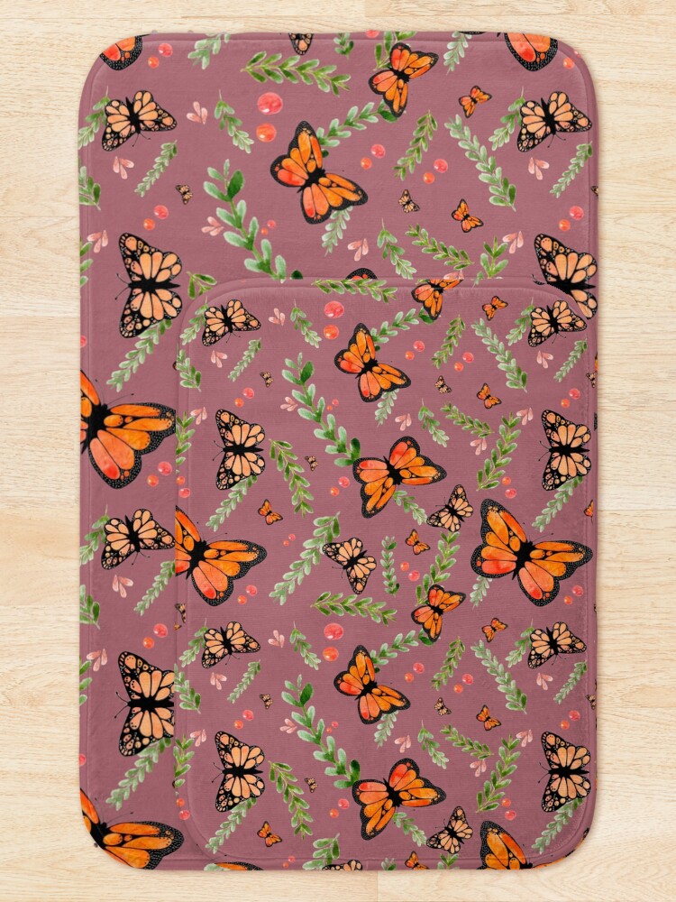 Thumbnail 5 of 6, Bath Mat, Butterflies - Rapport designed and sold by ArteriabyJudith.