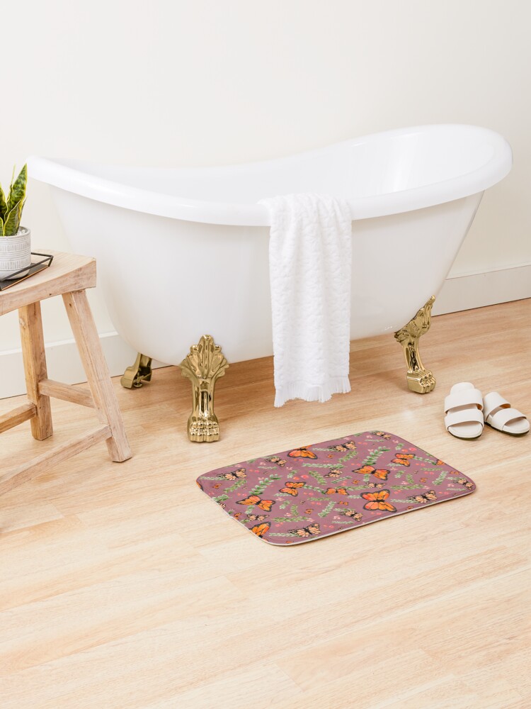 Thumbnail 2 of 6, Bath Mat, Butterflies - Rapport designed and sold by ArteriabyJudith.