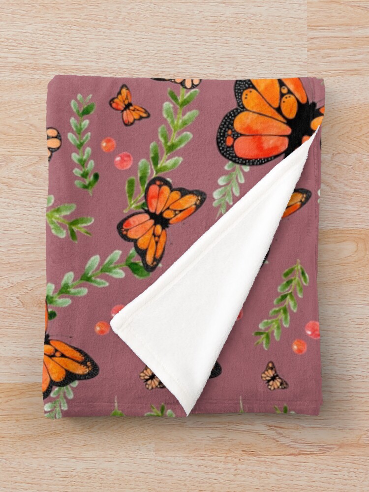 Thumbnail 3 of 6, Throw Blanket, Butterflies - Rapport designed and sold by ArteriabyJudith.