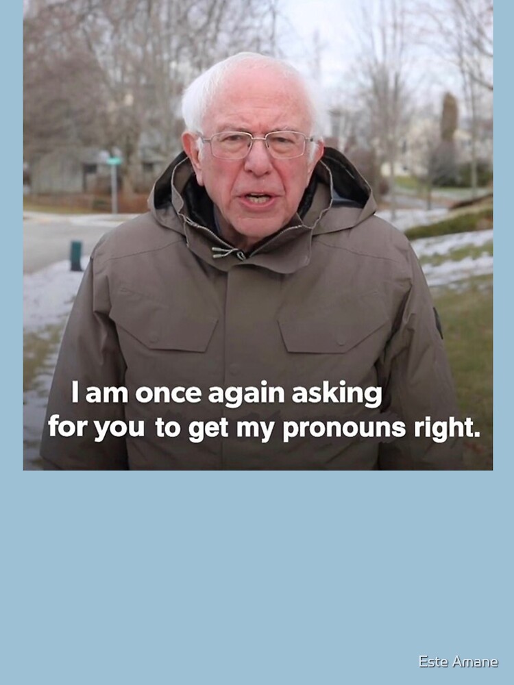 Bernie Sanders Meme - Get My Pronouns Right by madalynwilliams