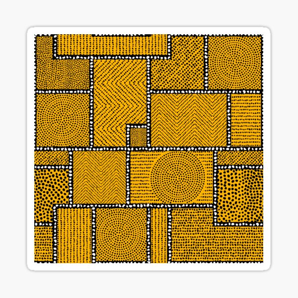 Afro Patchwork Print Design 3 Sticker