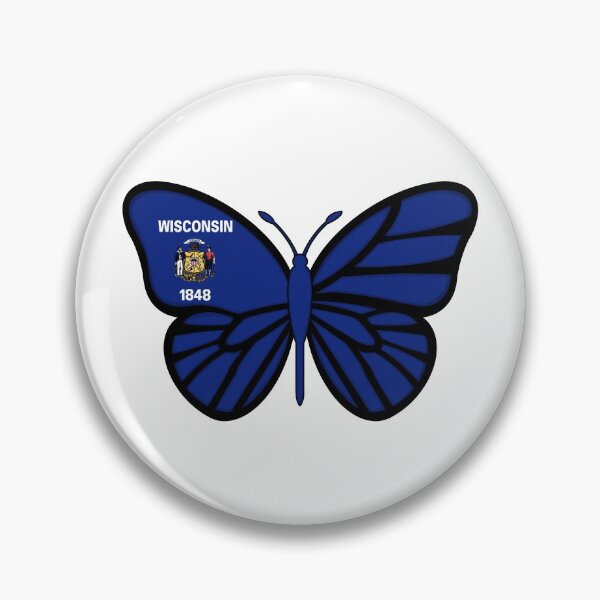 Item preview, State of Wisconsin Flag Butterfly On White designed and sold by Gsallicat.