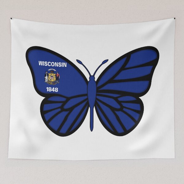 Item preview, State of Wisconsin Flag Butterfly On White designed and sold by Gsallicat.