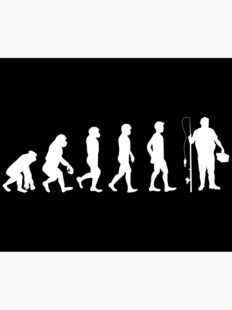 Evolution Of Man and Fishing | Photographic Print