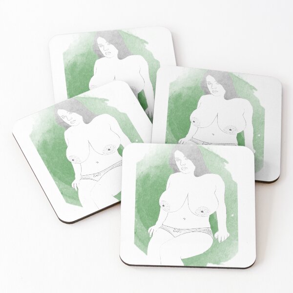 Item preview, Erotic woman, Water color, Nude woman with big boobs, Naked female body, Minimalist art work designed and sold by ArtworkByNina.