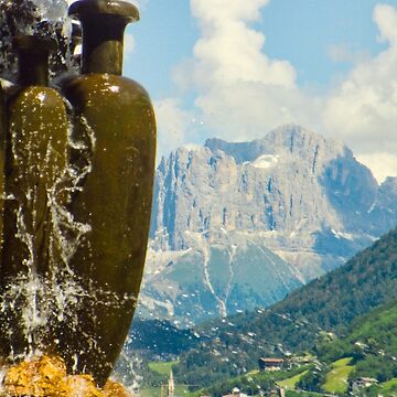 Artwork thumbnail, Fountain with the Dolomites beyond by leemcintyre