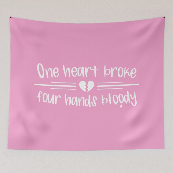Item preview, One Heart Broke, Four Hands Bloody (Pink BG) designed and sold by FilipeFerreira.