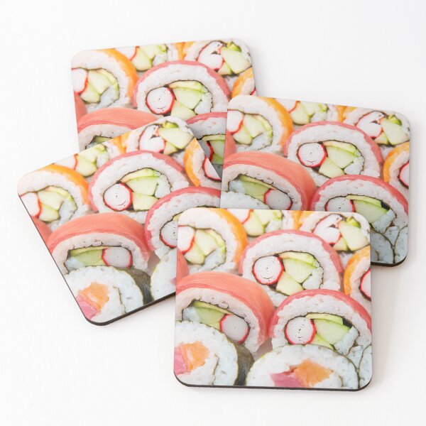 Item preview, Sushi rolls with salmon and tuna ,close up shot designed and sold by svetlanna.