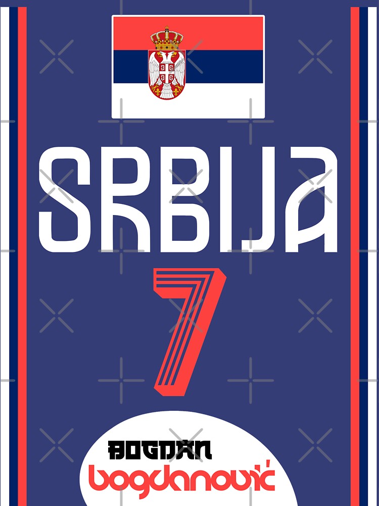 Throwback Bogdan Bogdanovic 7 Serbia Srbija Basketball Jersey 