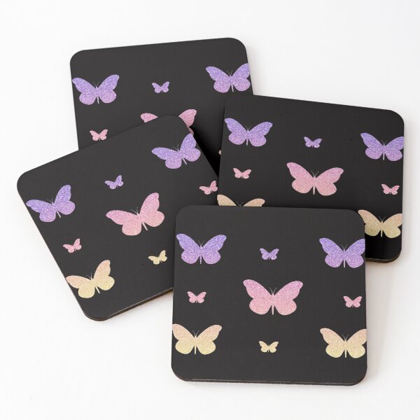 Item preview, Pink Purple Yellow Ombre Faux Glitter Butterflies designed and sold by Felicity-K.