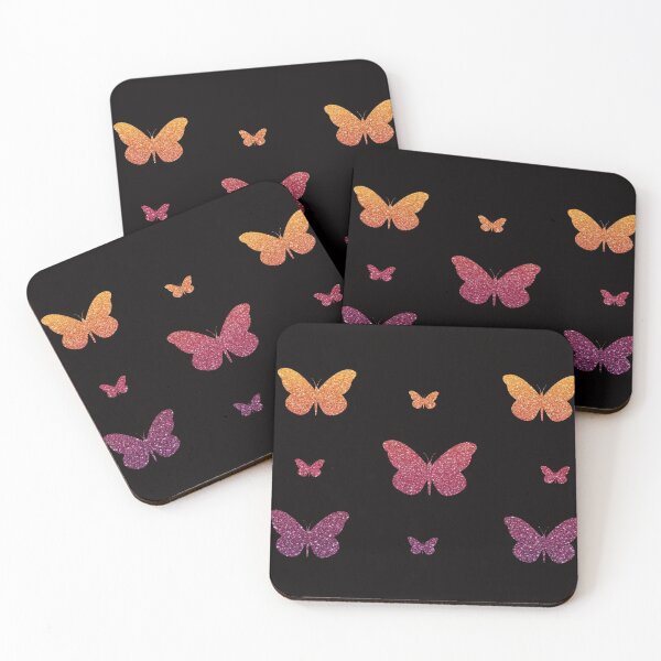 Item preview, Deep Purple Red Orange Ombre Faux Glitter Butterflies designed and sold by Felicity-K.