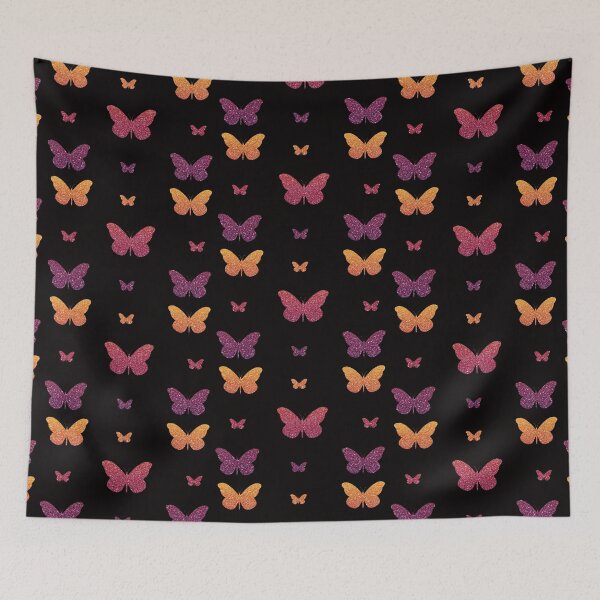 Item preview, Deep Purple Red Orange Ombre Faux Glitter Butterflies designed and sold by Felicity-K.