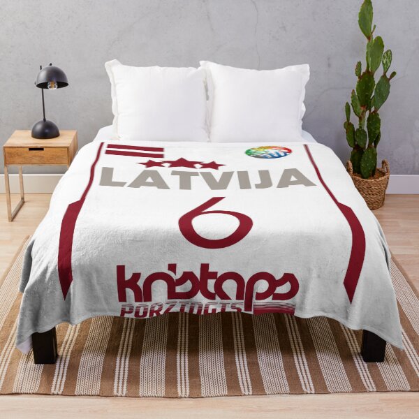 Item preview, Kristaps Porzingis Retro Latvia Euro Style Basketball Design designed and sold by acquiesce13.