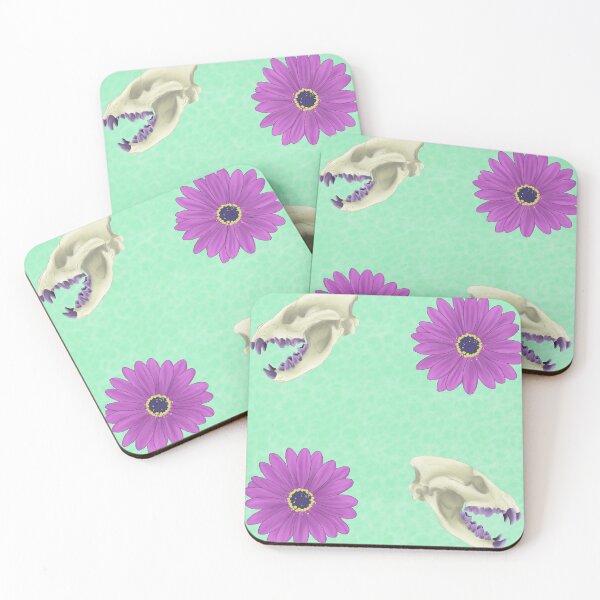Item preview, Hyena Skull Floral Mint designed and sold by Ashley Gagnon.