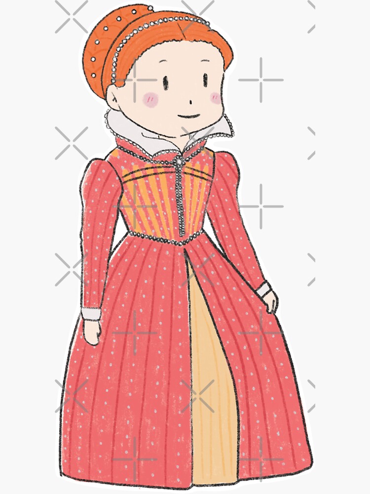"Cute Hand Drawn Mary Queen of Scots" Sticker by MariOyama Redbubble