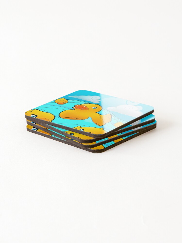 Thumbnail 4 of 5, Coasters (Set of 4), Rubber Duckies designed and sold by NANDYRAY.