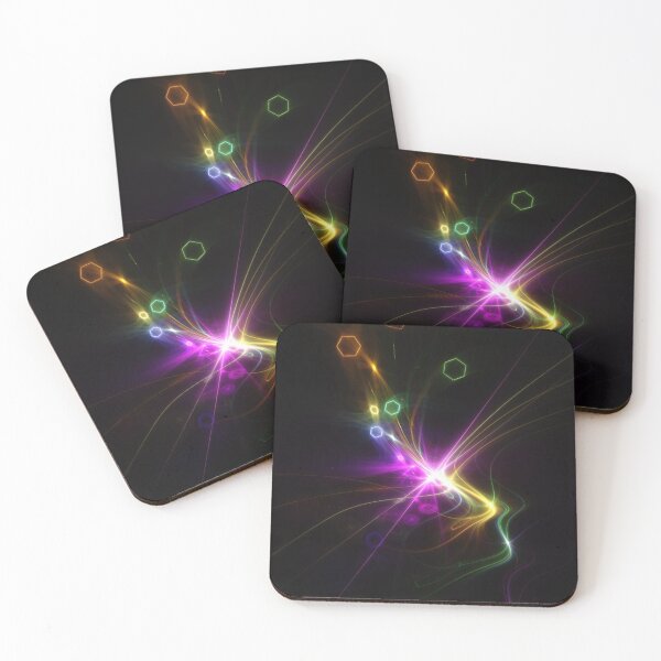 Item preview, Beautiful Abstract Pattern Of Colored Smooth Lines On A Black Background designed and sold by tatkhagata.