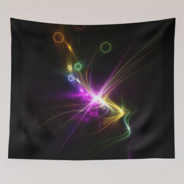 Item preview, Beautiful Abstract Pattern Of Colored Smooth Lines On A Black Background designed and sold by tatkhagata.