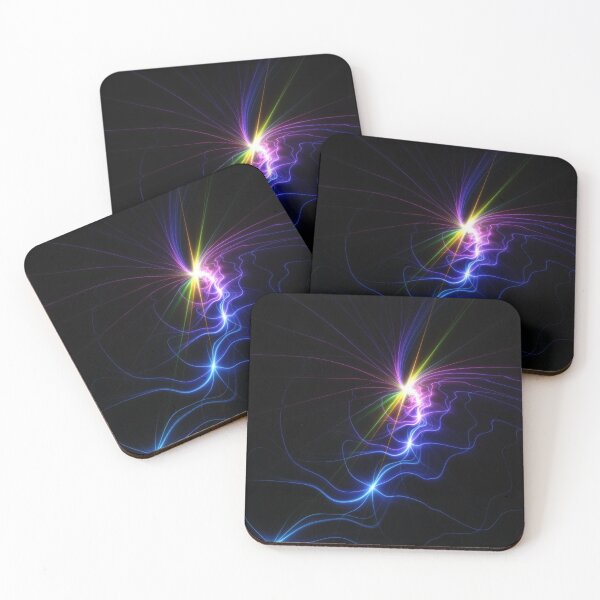 Item preview, Beautiful Abstract Pattern Of Colored Smooth Lines On A Black Background designed and sold by tatkhagata.