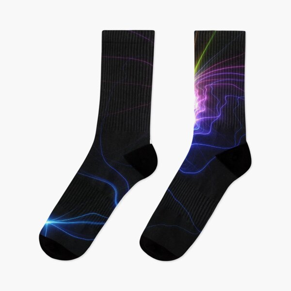 Item preview, Beautiful Abstract Pattern Of Colored Smooth Lines On A Black Background designed and sold by tatkhagata.